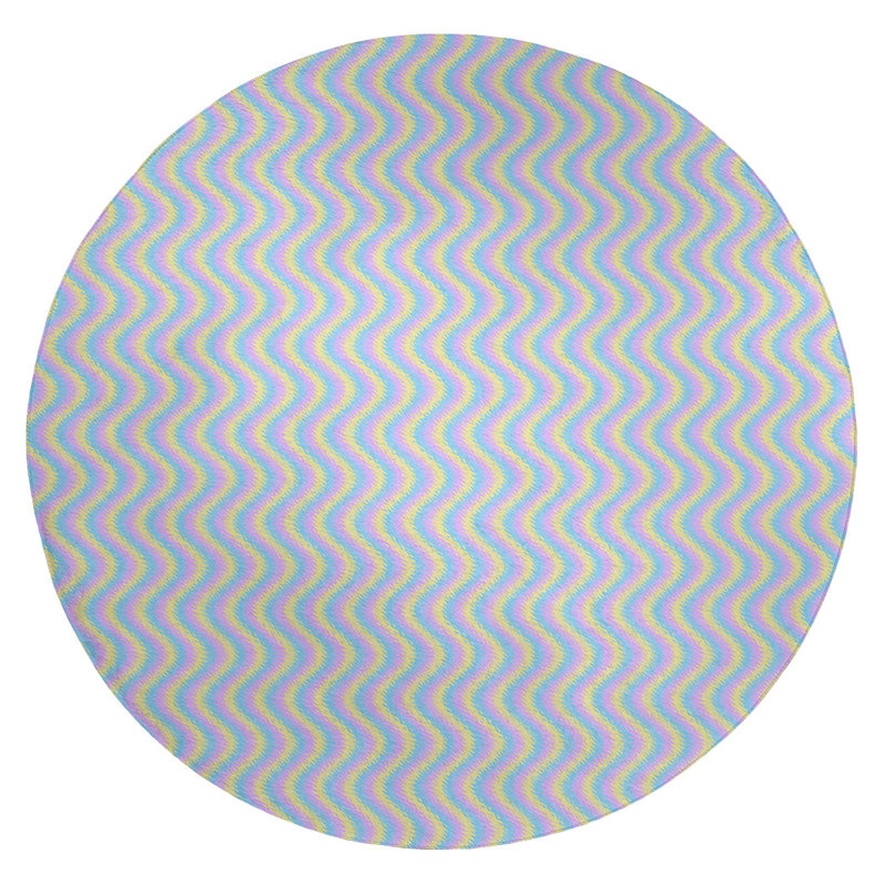 Chenille Striped Indoor Rug, Round 5'