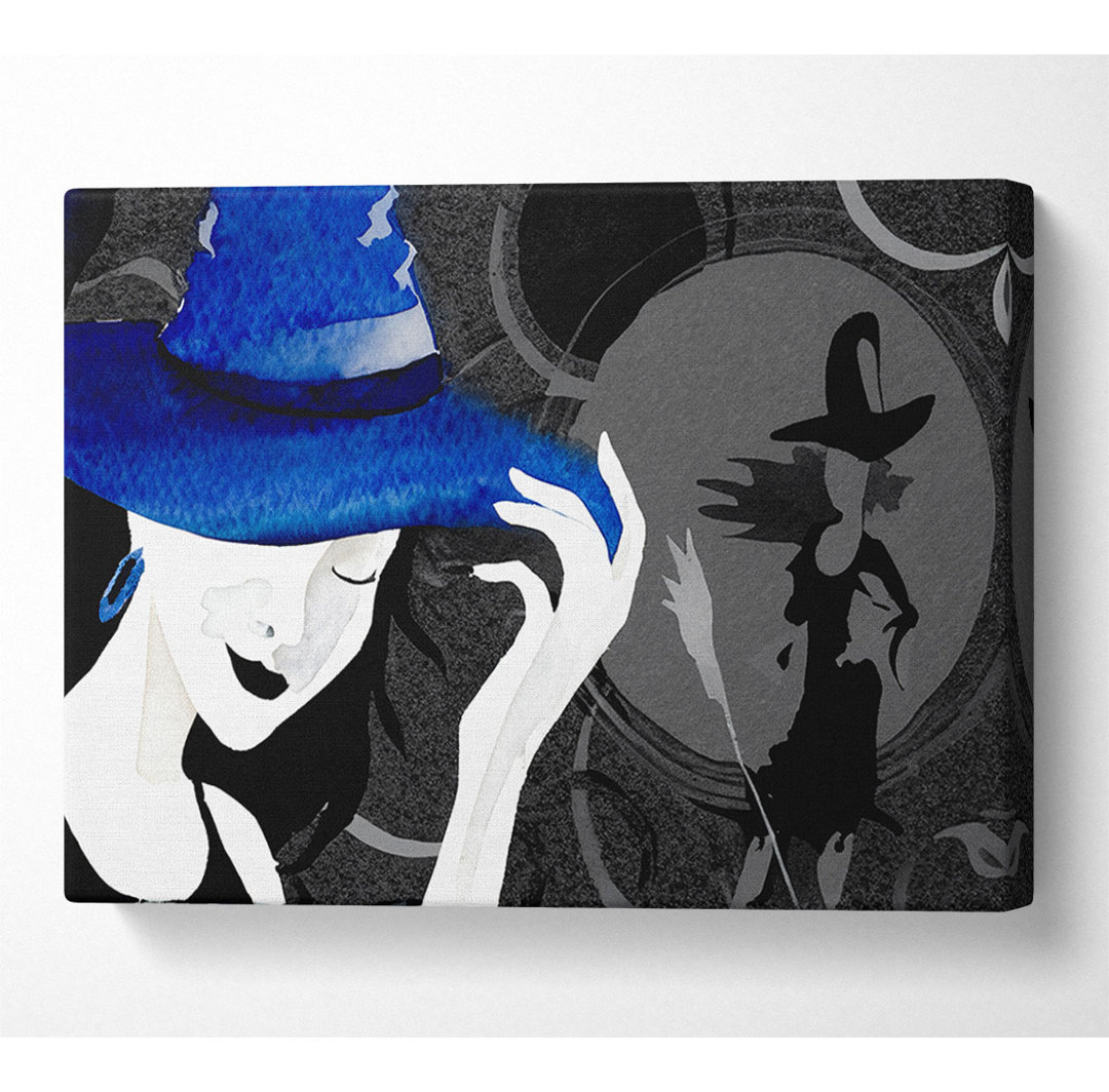 Die Frau mit dem blauen Hut - Kunstdrucke auf Leinwand - Wrapped Canvas