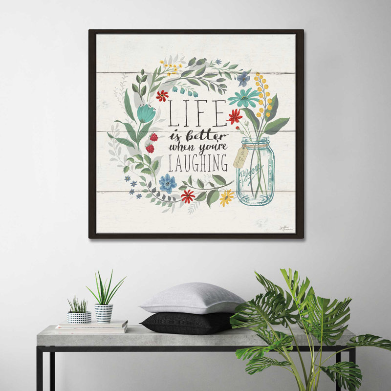 «Blooming pensts I», reproduction d'art textuel, H 31,5 po x l 31,5 po x P 2 po, Cadre flottant espresso