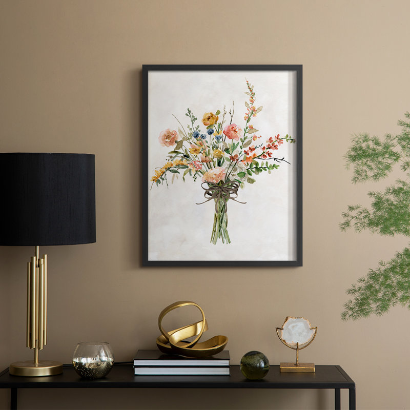 «Favorite Picks Bouquet I», reproduction encadrée - bois massif, H 15 po x l 12 po, Noir, noir, noir, noir