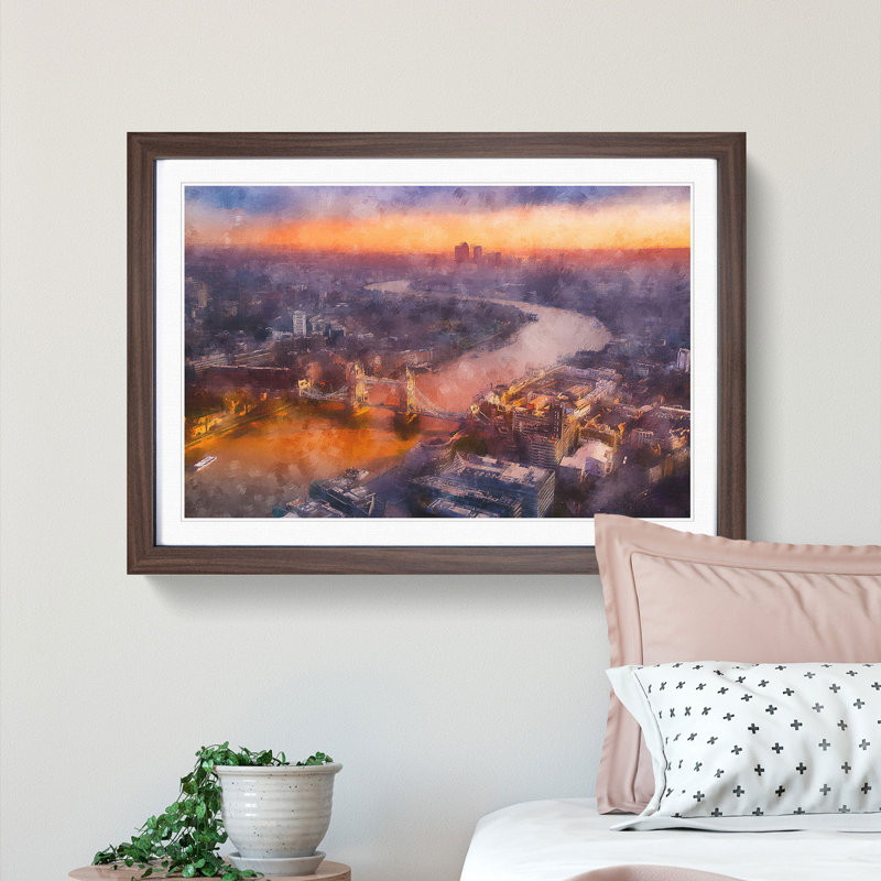 Sunrise over London - Framed Print, Walnut Framed, 45cm H x 63cm W x 2cm D