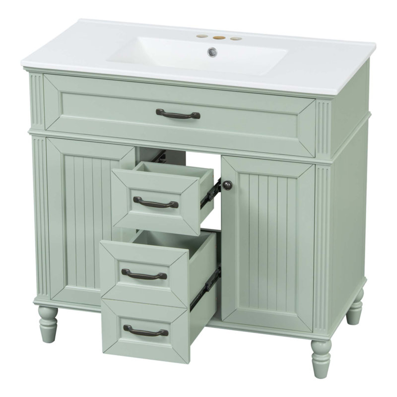 Meuble-lavabo 36 po avec lavabo, Vert