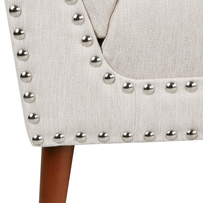 Flared Arm Settee Sofa, Beige