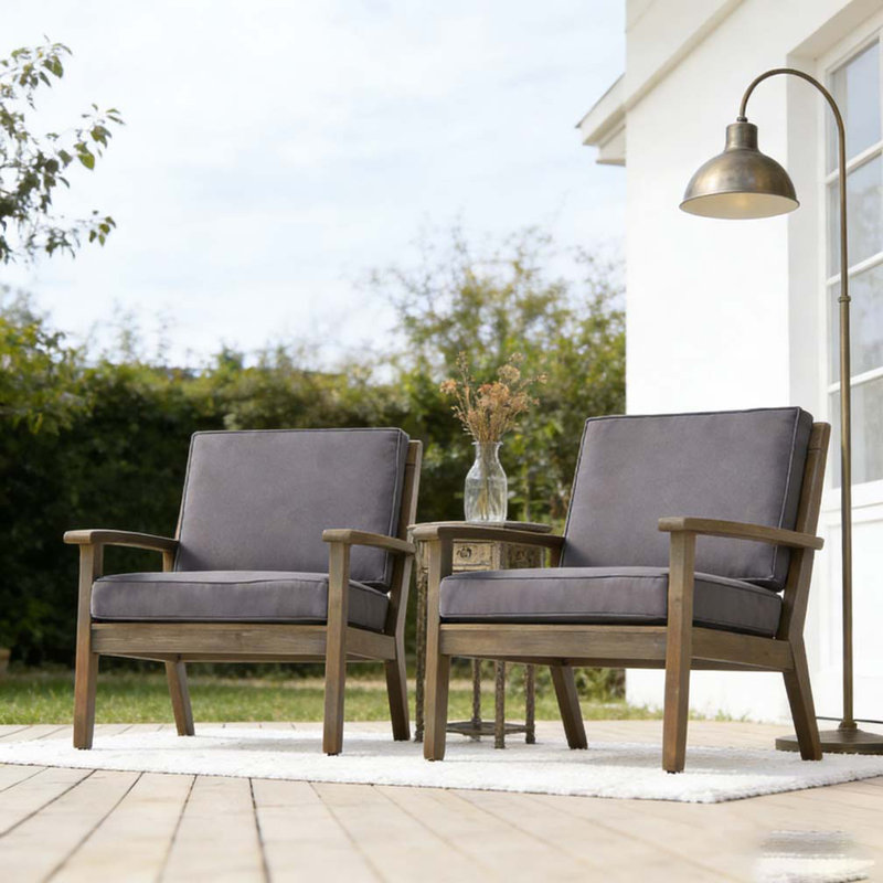 Outdoor Club Chair Set, DARK GREY