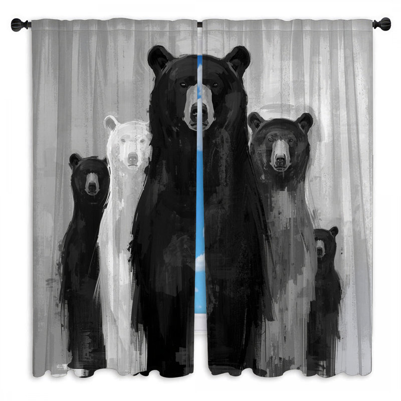 Rideaux noirs et blancs obscurcissant et obscurcissant - 2 panneaux, 80 po x 52 po - 2 panneaux, Obscurcissement de chambre
