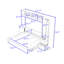 Lit escamotable en bois avec 2 tablettes et 2 tiroirs Tandie-1660981313-1660981312