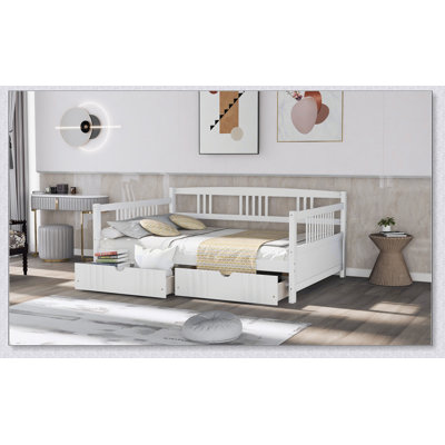 Daybed Wood Bed With Two Drawers