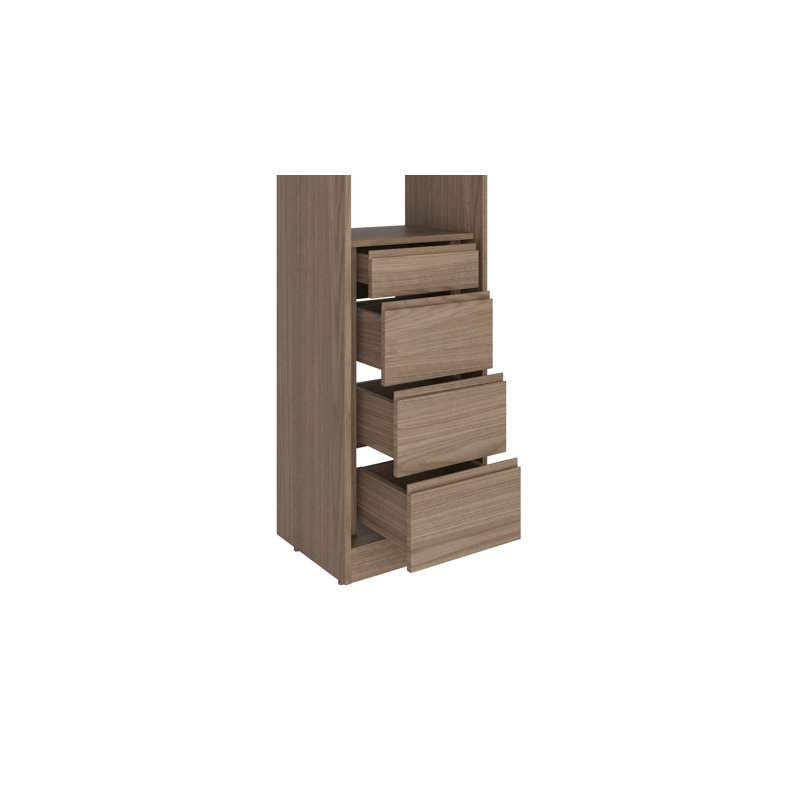 Closet System Reach-In Sets 36/18/36 Inches, 84"H x 90"W x 16"D, Brown