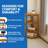 38" Natural Solid Teak Wood Freestanding Corner Shelving Unit-122497995