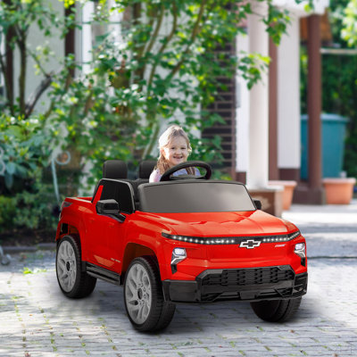 12V Kids Electric Car, Chevrolet Silverado EV RST Licensed Ride On Car With Parent Remote Control, Spring Suspension, Soft Start, Training Wheels, LED Lights, Music, MP3, 3 Speed