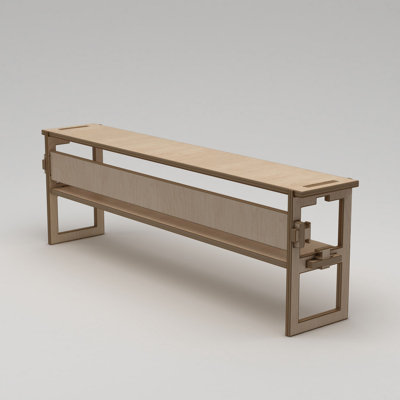 Meuble télé moderne, finition bois naturel, 86,6 x 27,6 x 15,0 pouces | 100% contreplaqué de bouleau, épaisseur: 0,7 pouce | Forte capacité de charge: 264 lb | Conception élégante et démontée, parfaite pour le salon et les espaces de divertissement