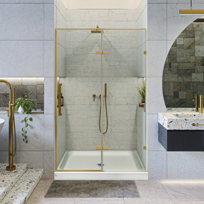 54'' W x 74.25'' H Hinged Frameless Shower Door
