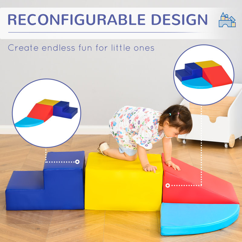 Multicolor Foam Play Set for Toddlers with Climbing Blocks