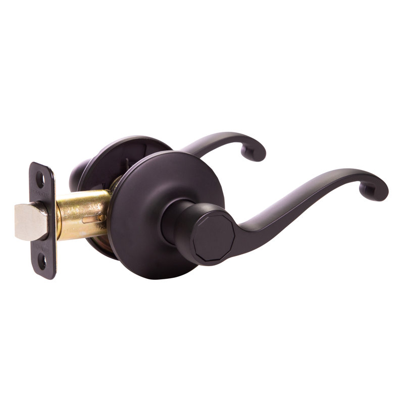 Scroll Lever Passage Door Lever, 2-Way Latch, Matte