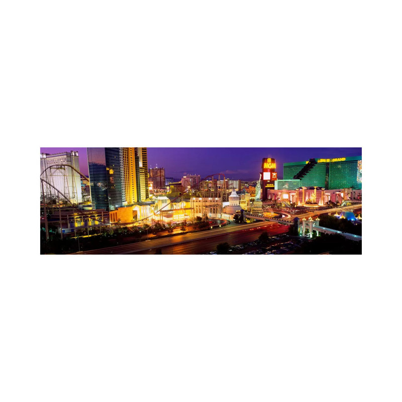 High Angle View Of A City, Las Vegas, Nevada, USA - Wrapped Canvas Panoramic Print, 152.4 cm H x 50.8 cm W x 1.91 cm D