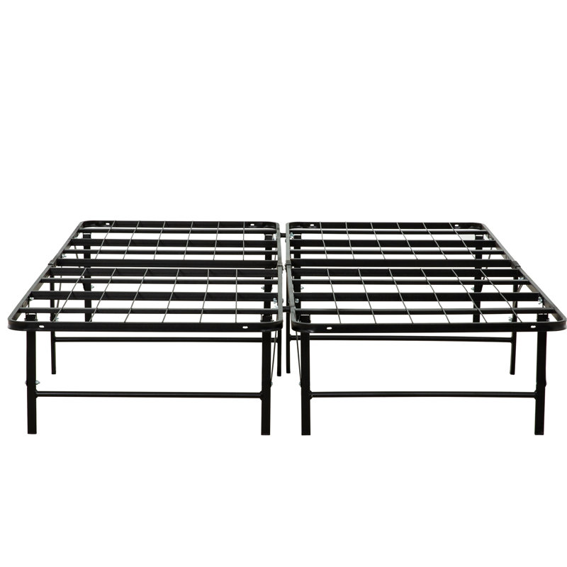 Metal Platform Bed Base Queen Mattress Foundation Bedroom Size Frame With Base, Black, For, Queen