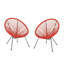 Chaise ANson, ensemble de 2 - Orange