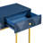 Modern console table with two storage drawers & stripe design, sleek entryway sofa table for living room & hallway, navy