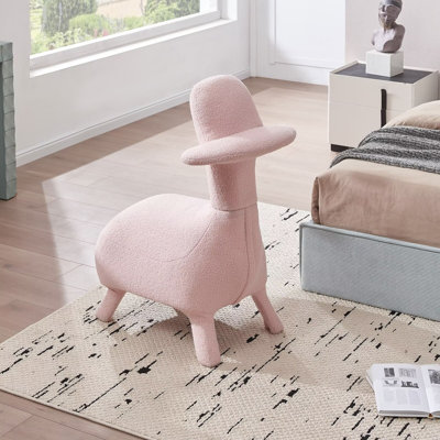Platypus-Shaped Gaming Chair, Pink, Lamb Wool Fabric