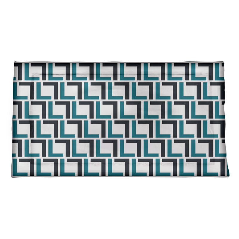 Taie décorative Jacksonville, polyester, Très grand, Gold/Teal/White