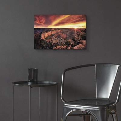  «Canyon Sunset 4» par David Drost, art mural en verre acrylique, 24 po x 16 po