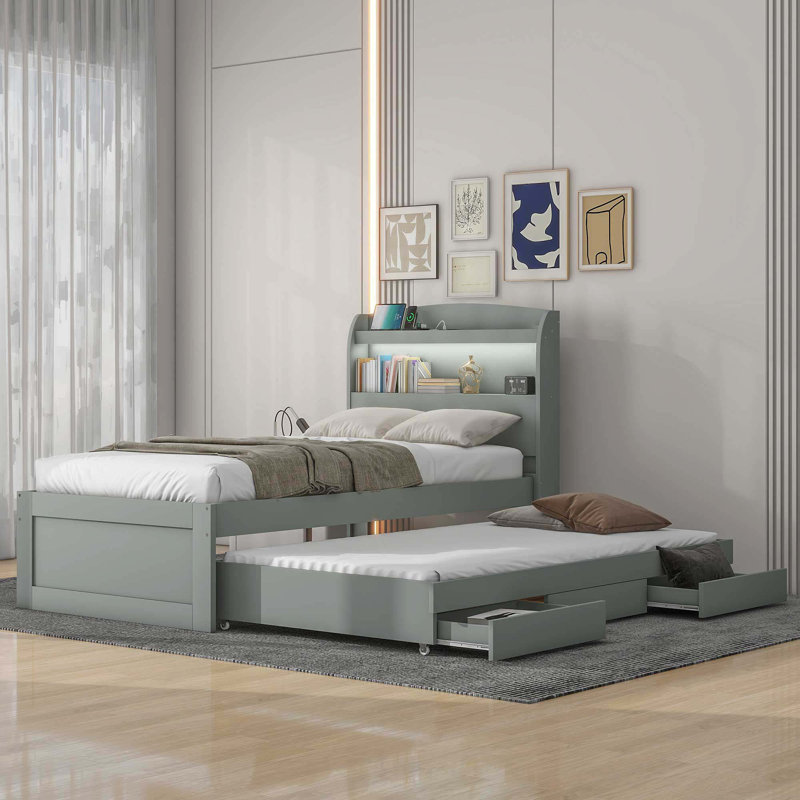Viviann Platform Bed, Twin XL, Dark Brown