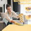 Table pliable jaune de 4 pi, fonction intérieure et extérieure, poids maximal de 135 kg, table pliante compacte à utiliser, design, capacité, plateau texturé