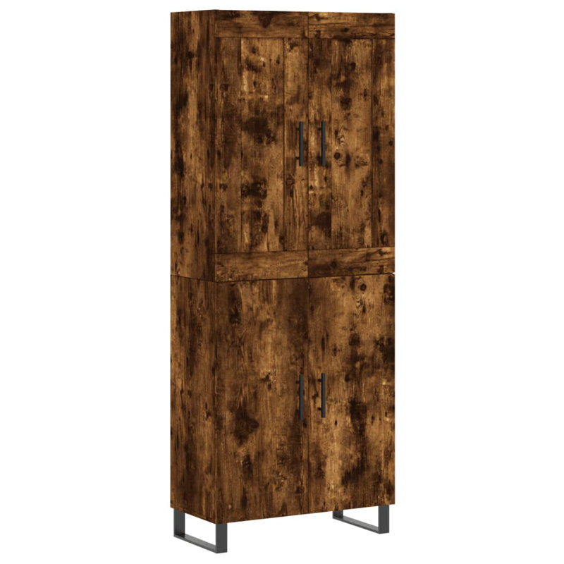 Minako Highboard 69.5x34x180 cm Engineered Wood, Smoked Oak