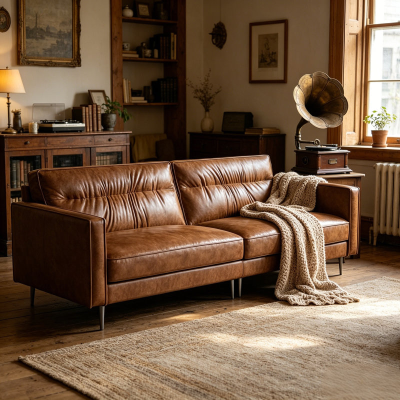 Modern 3-Seater Faux Leather Recliner, 220cm Straight Sofa for Living Room