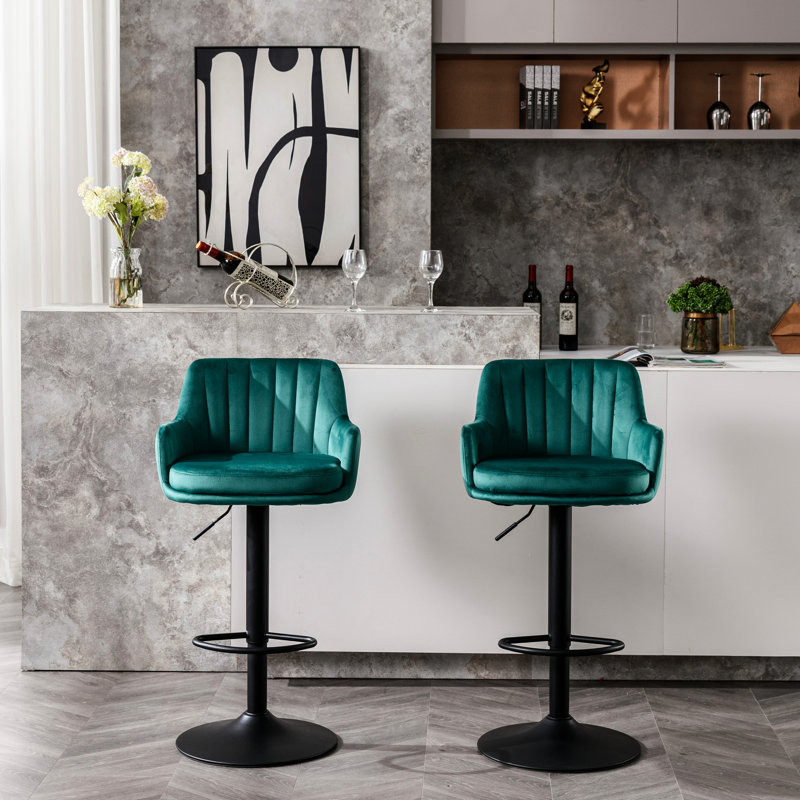 Adjustable Bar Stools In With Back And Footrest, Of 2 For Home Kitchen Pub Use 2 Fit Counter Height