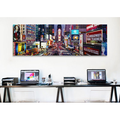 «Panoramic Circulation on a Road», Times Square, Manhattan, New York, reproduction de photo sur toile