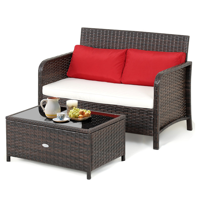 Briniyah 2 - Person Patio Conversation Set with Cushions