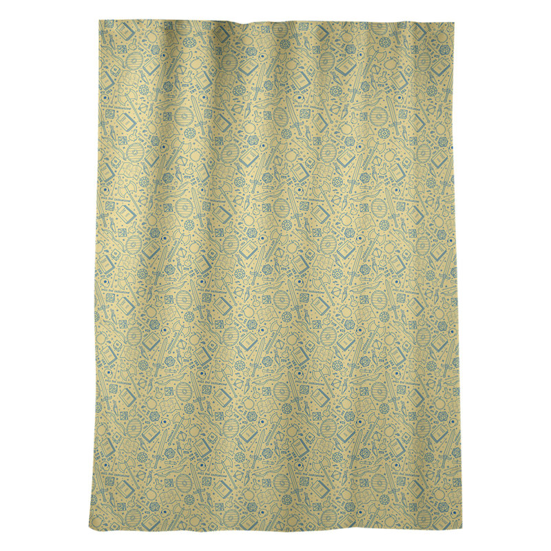 Panneau de rideau simple occultant et isolant avec passe-tringle rpg window Avicia, Jaune / bleu