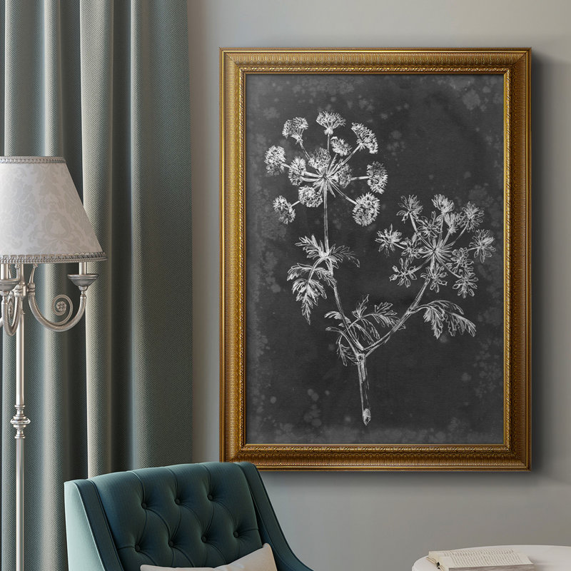 Ardoise florale I, toile encadrée de qualité supérieure - prête à être accrochée, H 20 po x l 16 po x P 2,5 po