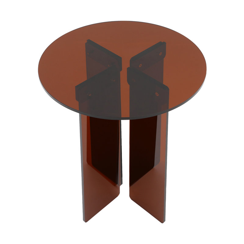 Petite table basse en acrylique, table de bout ronde en acrylique, table d'appoint au sol minimaliste