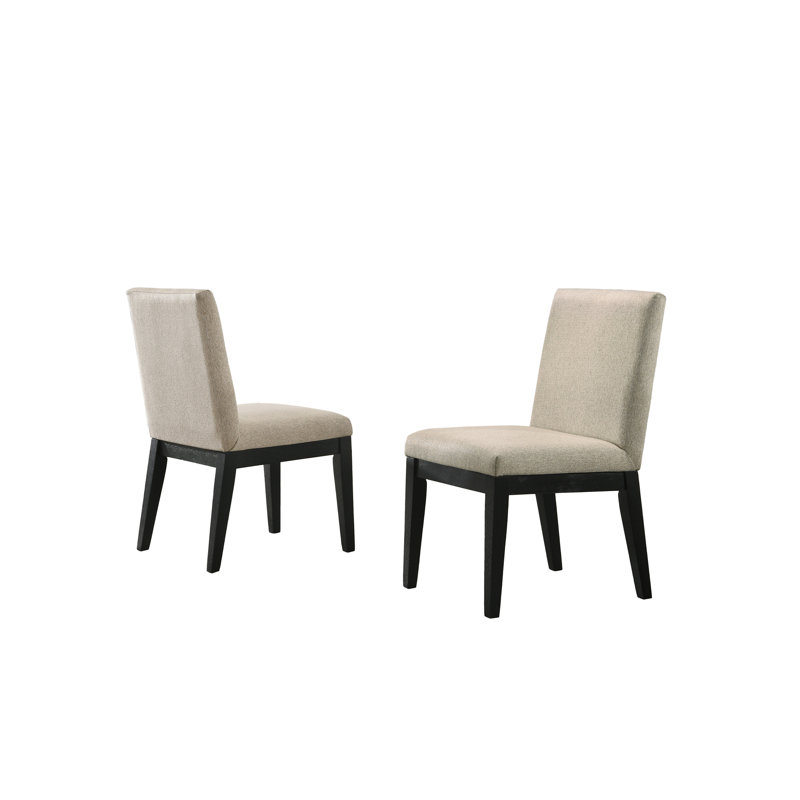 Ensemble de 2 chaises de salle à manger en tissu beige 19 "