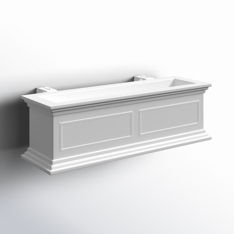 Abram Railing Planter, White, 1