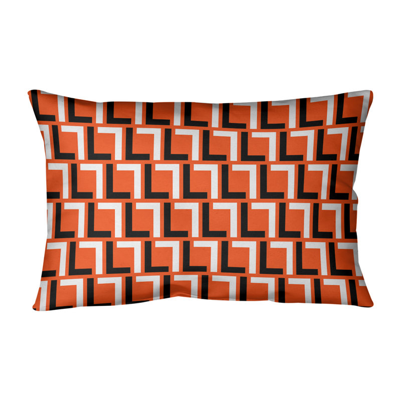 Housse de coussin rectangulaire Cincinnati Football Luxury, Polyester filé, Orange / Noir / Blanc
