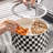 Modern 8.9" Divided Serving Tray With Lid 2 Tiered Snack Tray Food Storage Containers