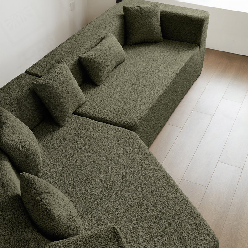 Boneless 127.5"Modular Curved Sofa, Emerald