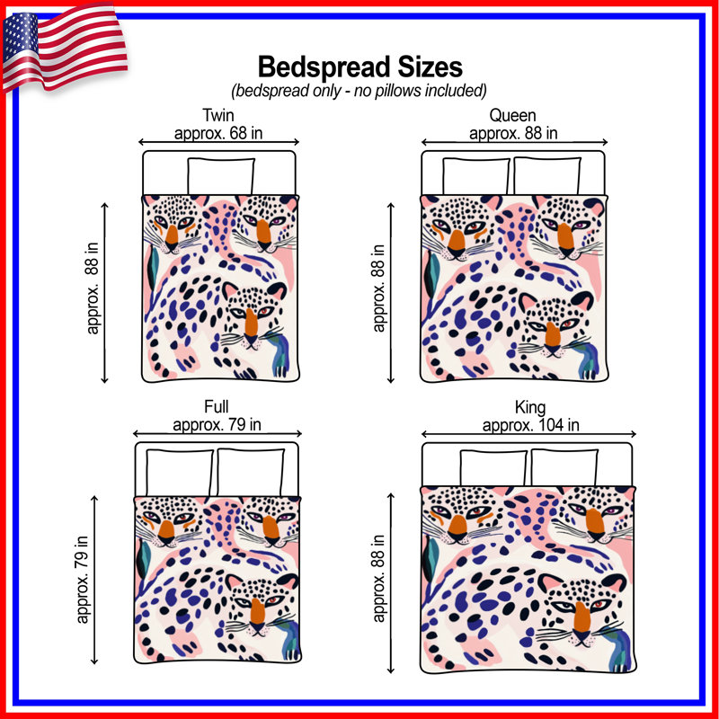 Abstract Leopards Illustration Bedding Leopard Bedspread Animal, King