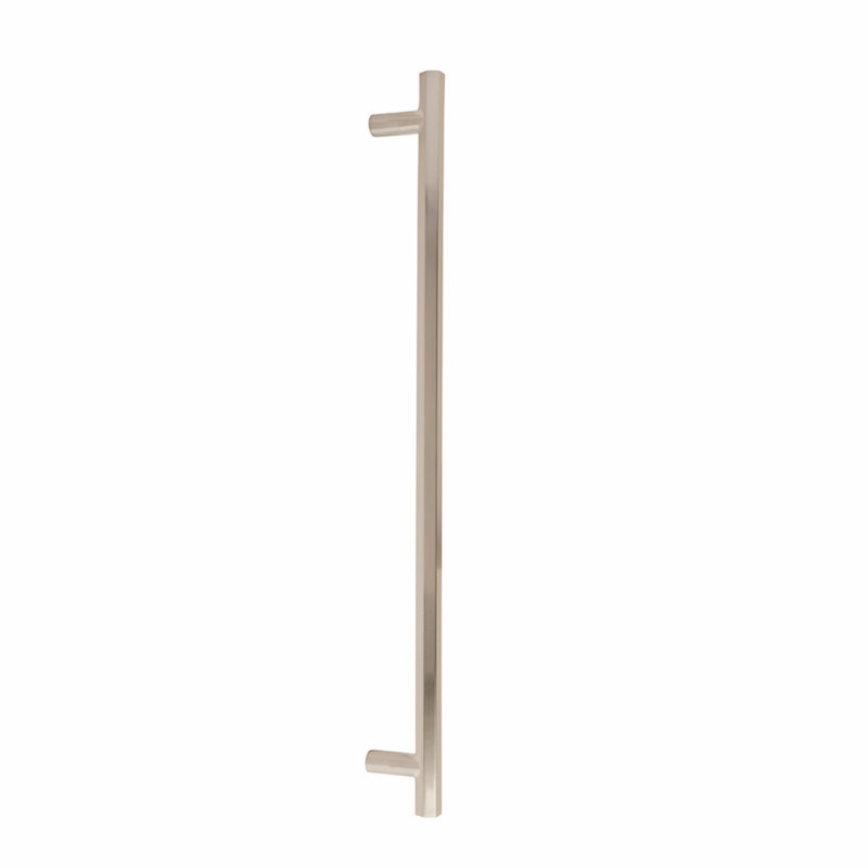 Poignée hexadécimale Emtek Mod 18 po d'un centre à l'autre (fixation en surface dissimulée), Nickel satiné