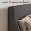Lit plateforme tapissier Toderick avec aile de luxe et mélange de lin-985124324-985124325