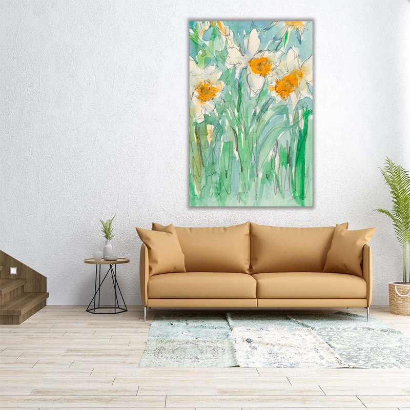 Daffodils Stems II - reproduction d'art sur toile, H 30 po x l 20 po