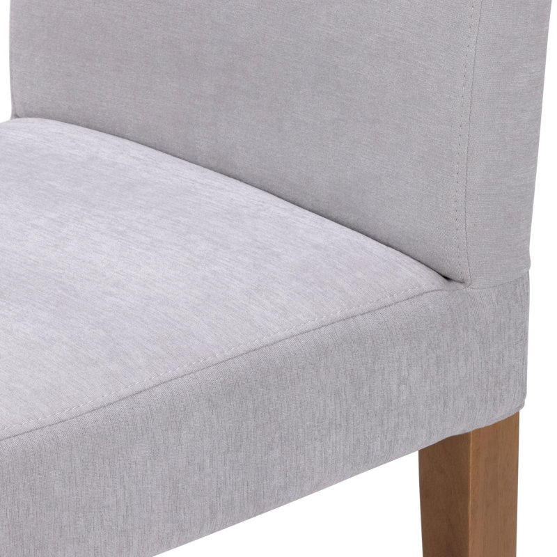 Chaise de salle à manger Chesnee avec housse courte, béton (paquet de 2), 2, Béton