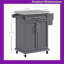 Îlot de cuisine mobile avec tiroir de comptoir et tablettes en acier inoxydable 47,5 x 19,7 x 35,6