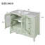 Armoire de salle de bain 36 po avec portes à texture gaufrée, meuble-lavabo avec quatre tiroirs et deux portes à fermeture en douceur, rangement de salle de bain avec portes en verre