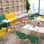 Banc rembourré en similicuir Nordic Simple Cafe Bookstore-101079668