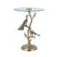Table d'appoint paon 17,7 x 17,7 x 24 po avec plateau rond en verre (table basse incluse)