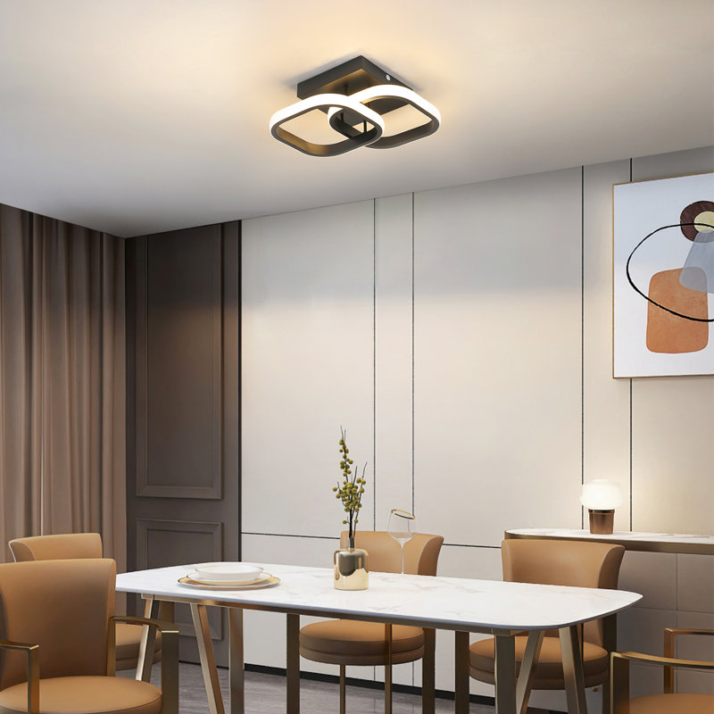 Luebbert LED Semi Flush Mount, 3000K, Black